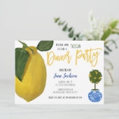 Lemon Dinner Party Uitnodiging (Staand voorkant)