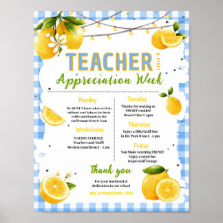 Lemon Docenten Waarderingsweek Itinerary Poster