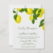 Lemon , donkergele Citrus Wedding Invitat Kaart (Voorkant)