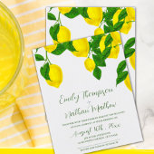 Lemon , donkergele Citrus Wedding Invitat Kaart