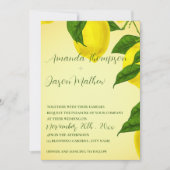 Lemon , donkergele citrusbruiloft kaart (Voorkant)