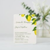 Lemon , donkergele citrusbruiloft kaart (Staand voorkant)