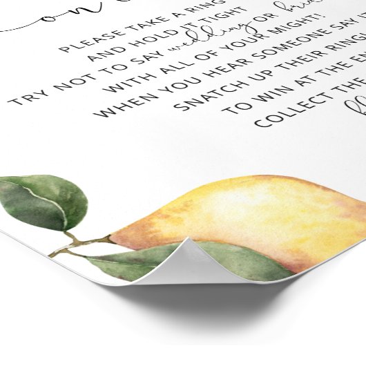 Lemon dont say bride bridal shower poster (Hoek)