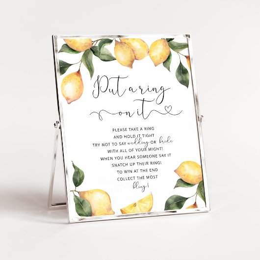 Lemon dont say bride bridal shower poster