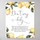Lemon Dont zegt baby baby shower game Poster (Voorkant)