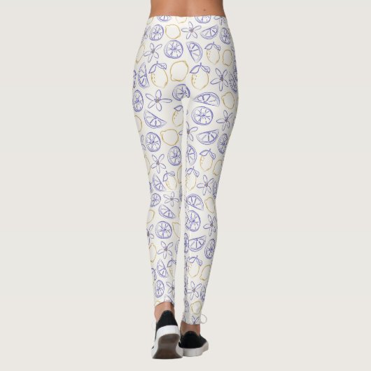 Lemon Doodle Pattern Leggings (Achterkant)