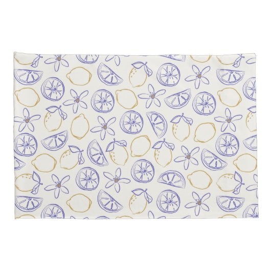 Lemon Doodle Pattern Pillow Hoesje Kussensloop (Achterkant-Rechts)