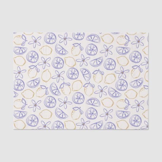 Lemon Doodle Pattern Tissue Paper Tissuepapier (Voorkant)