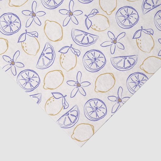 Lemon Doodle Pattern Tissue Paper Tissuepapier (Detail)