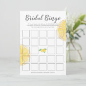 Lemon Double-Sided Bridal Bingo Shower Game Menu (Staand voorkant)