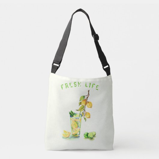 Lemon Drink Crossbody Bag - Aangepaste tekst Tas (Voorkant)