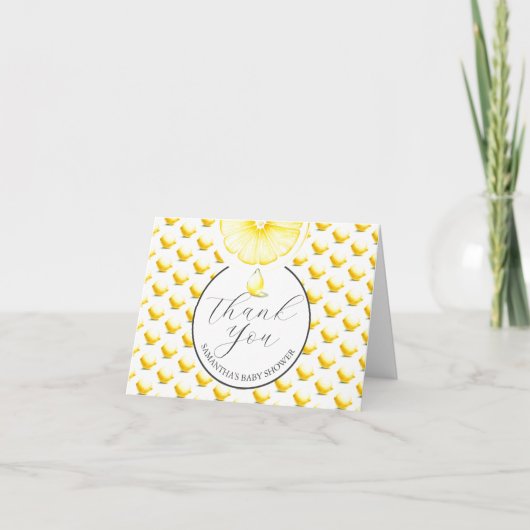 Lemon Drop Baby shower Bedankt Kaarten (Voorkant)