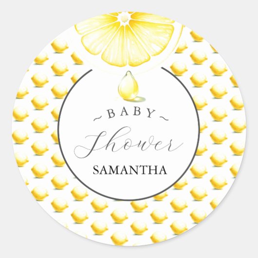 Lemon Drop Baby shower Custom Stickers (Voorkant)