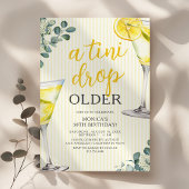 Lemon Drop Martini Adult Birthday Party Kaart