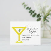 Lemon Drop Martini Briefkaart (Staand voorkant)