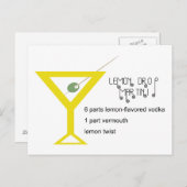 Lemon Drop Martini Briefkaart (Voorkant / Achterkant)