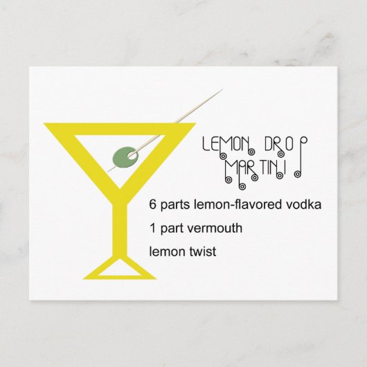 Lemon Drop Martini Briefkaart (Voorkant)