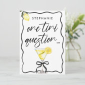 Lemon Drop Martini Bruidsmeisje Voorstelkaart (Staand voorkant)