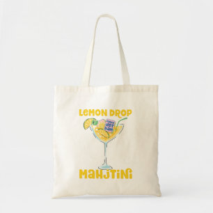 Lemon Drop Martini Cocktail Mahjong Tote Bag