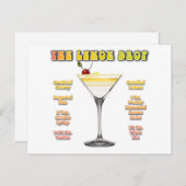 LEMON DROP MARTINI Cocktail Recipe Art Briefkaart (Voorkant / Achterkant)