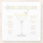 LEMON DROP MARTINI Cocktail Recipe Art Glazen Onderzetter (Achterkant)