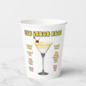 LEMON DROP MARTINI Cocktail Recipe Art Papieren Bekers (Achterkant)