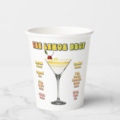 LEMON DROP MARTINI Cocktail Recipe Art Papieren Bekers (Voorkant)