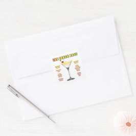 LEMON DROP MARTINI Cocktail Recipe Art Vierkante Sticker