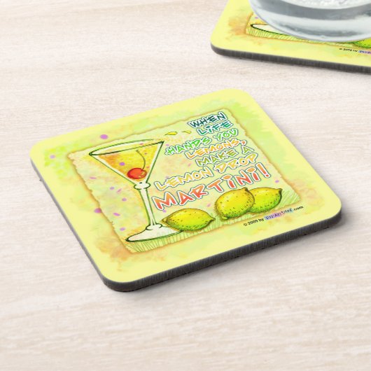 Lemon Drop Martini Cork Onderzetter (Linkerzijde)