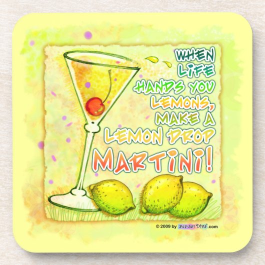 Lemon Drop Martini Cork Onderzetter (Voorkant)