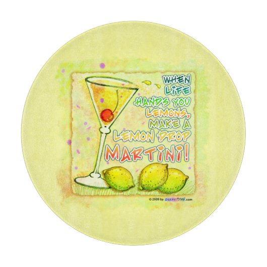 Lemon Drop Martini Glass Cutting Boards Snijplank (Voorkant)