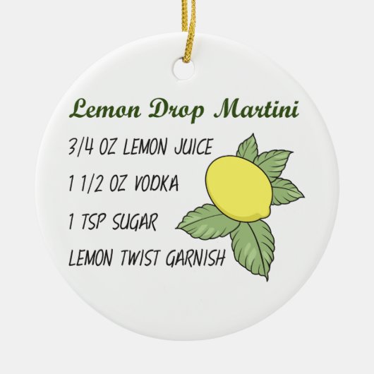 Lemon Drop Martini Keramisch Ornament (Voorkant)