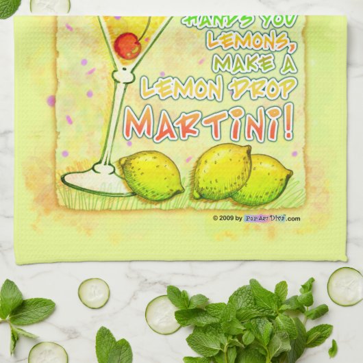 LEMON DROP MARTINI Kitchen, Bath or Bar TOWEL Theedoek (Gevouwen)