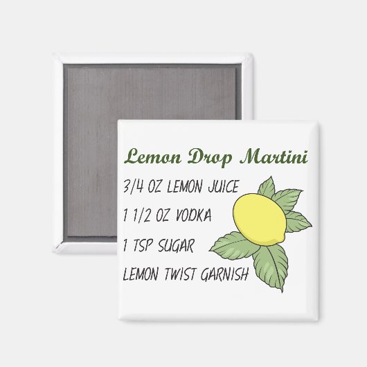 Lemon Drop Martini Magneet (Voorkant / Achterkant)