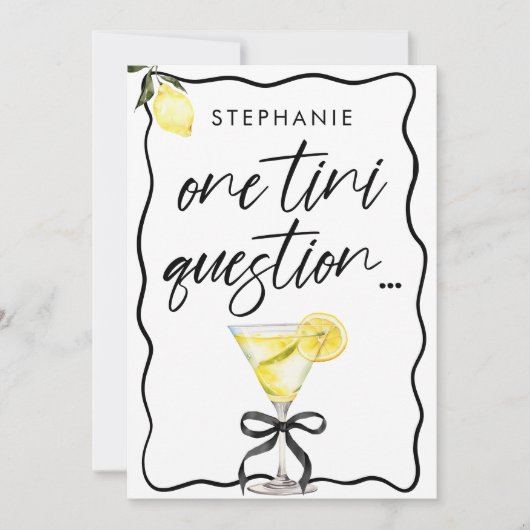 Lemon Drop Martini Maid of Honor Proposal Kaart (Voorkant)