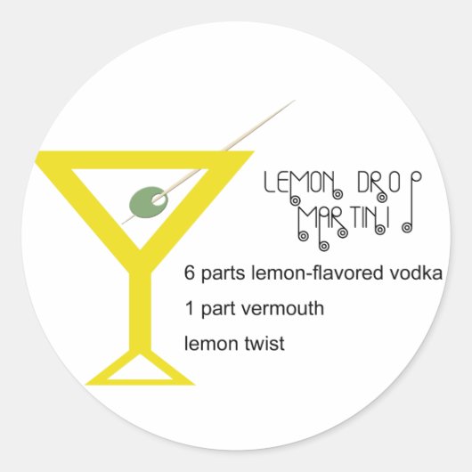 Lemon Drop Martini Stickers (Voorkant)