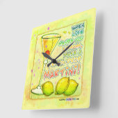LEMON DROP MARTINI WALL CLOCK VIERKANTE KLOK (Hoek)