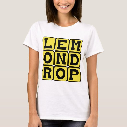 Lemon Drop, pittige cocktail T-shirt (Voorkant)