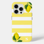 Lemon Drop Stripe Monogram Case-Mate iPhone Case (Achterkant)