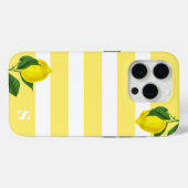 Lemon Drop Stripe Monogram Case-Mate iPhone Case (Achterkant (horizontaal))