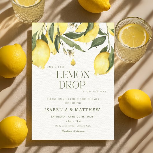 Lemon Drop Summer Baby shower Kaart