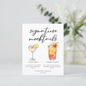 Lemon Drop Summer Sunrise Bruiloft Mocktails Menu (Staand voorkant)