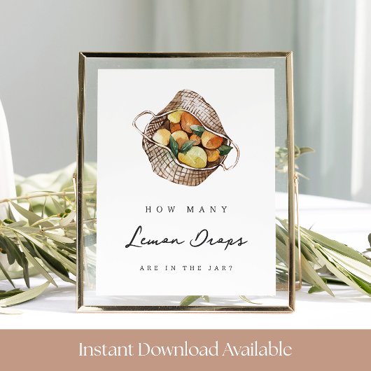 Lemon Drop Vrijgezellenfeest Guessing Spelbord Poster