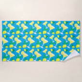Lemon Drops Lemons Caribbean Blue Beach Towel Strandlaken (Voorkant)