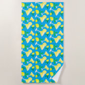 Lemon Drops Lemons Caribbean Blue Beach Towel Strandlaken (Voorkant)