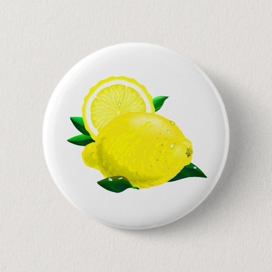 Lemon Drups Ronde Button 5,7 Cm (Voorkant)