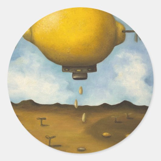 Lemon Drups Ronde Sticker (Voorkant)