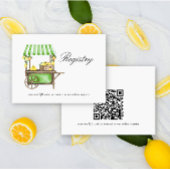 Lemon elegant Bridal shower QR code for registry  Informatiekaartje