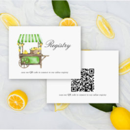 Lemon elegant Bridal shower QR code for registry  Informatiekaartje
