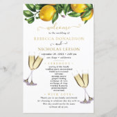 Lemon Elegant Calligraphy Wedding Programme (Voorkant)
